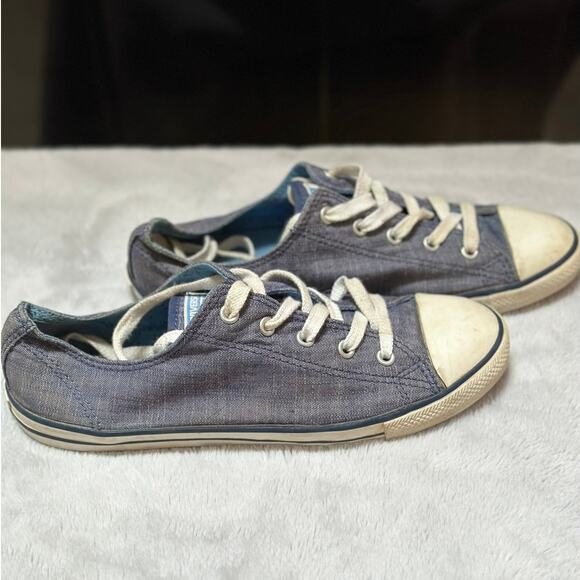 Converse Charcoal Canvas Sneakers with Cream Accents - Picture 2 of 7